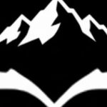 White logo on a black background featuring a stylized 'X' (crossed tools) inside a circle, with jagged mountain peaks rising above the center point.