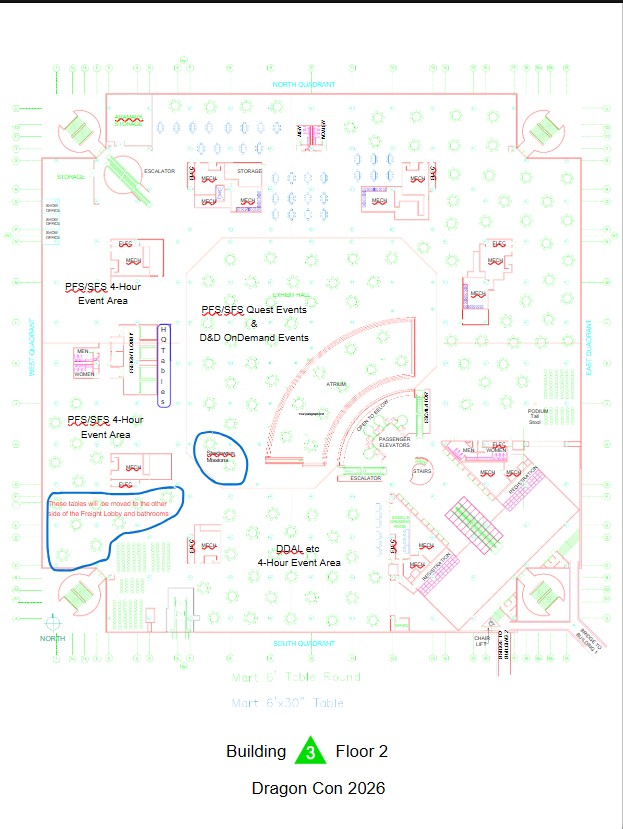 DragonCon 2026 AmericasMart Building 3 Floor 2 Gaming Map
